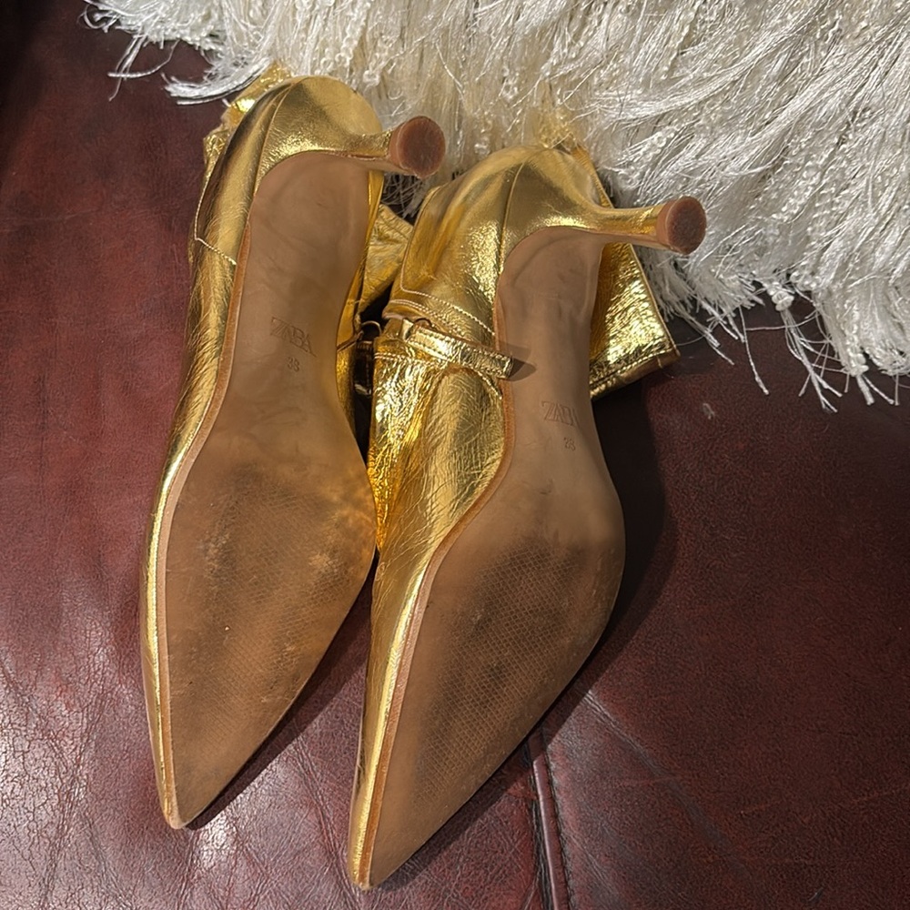 Stylus leather gold, Zara boots - Picture 3 of 3